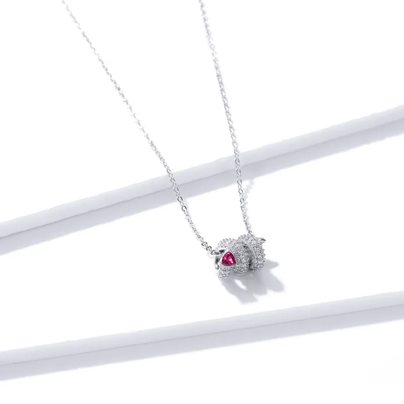 (image for) Pandora Style Romantic Snake Heart Necklace - BSN150 - View 3