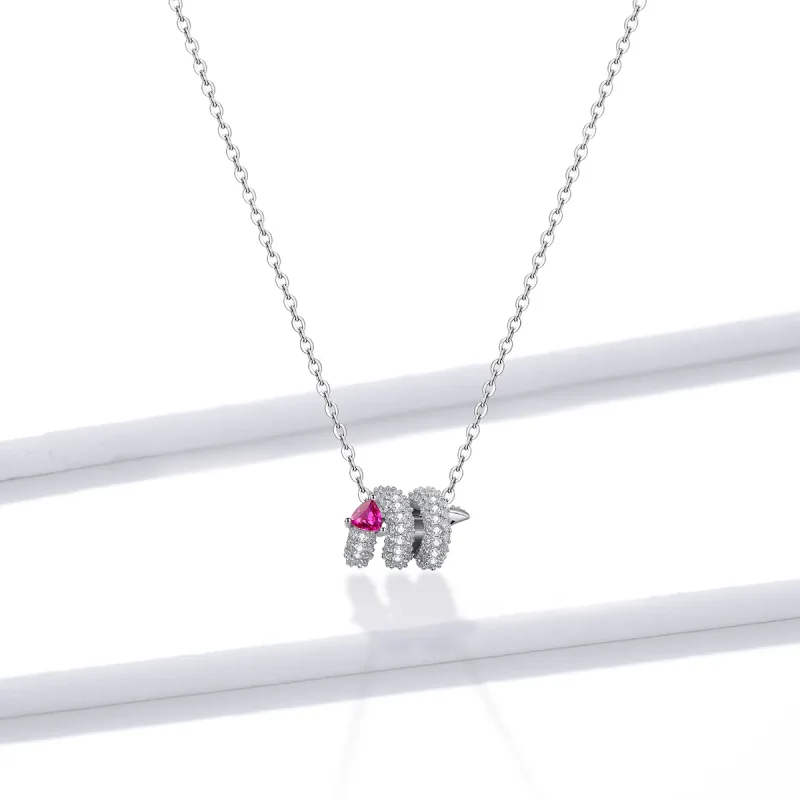 (image for) Pandora Style Romantic Snake Heart Necklace - BSN150 - View 6