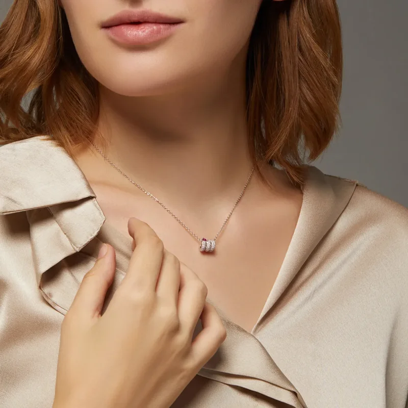 (image for) Pandora Style Romantic Snake Heart Necklace - BSN150 - View 7