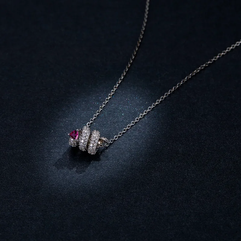 (image for) Pandora Style Romantic Snake Heart Necklace - BSN150 - View 10