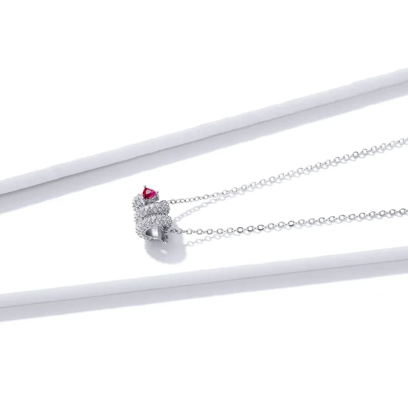 (image for) Pandora Style Romantic Snake Heart Necklace - BSN150 - View 11