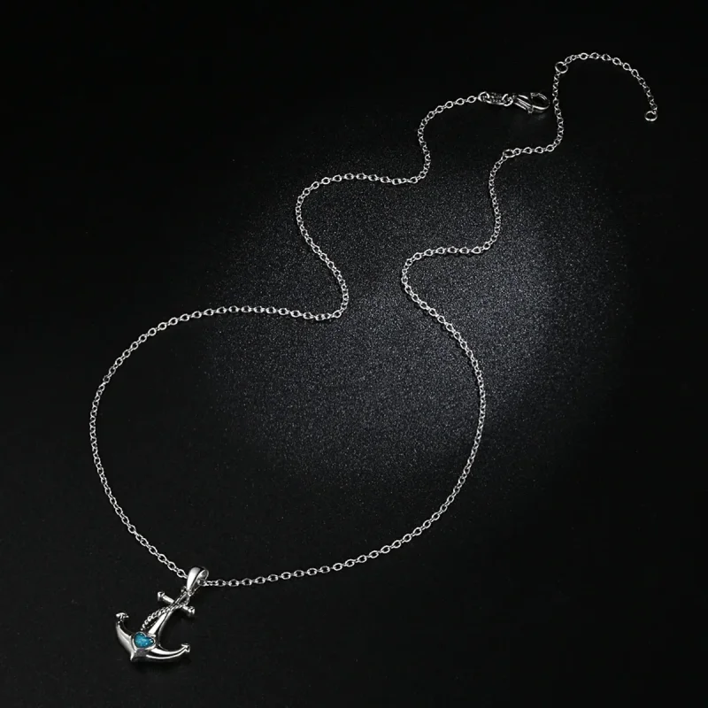 (image for) Pandora Style Silver Anchor Necklace - SCN051 - View 2