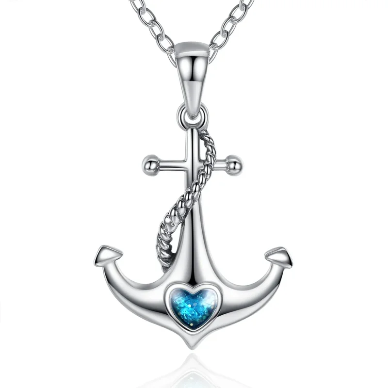 (image for) Pandora Style Silver Anchor Necklace - SCN051