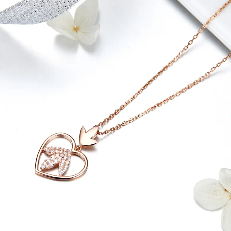 (image for) Pandora Style Silver Autumn Love Necklace - SCN313 - View 3