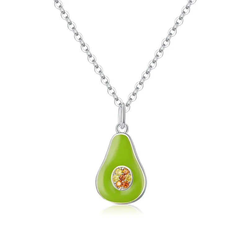 (image for) Pandora Style Silver Avocado Pendant Necklace - SCN439