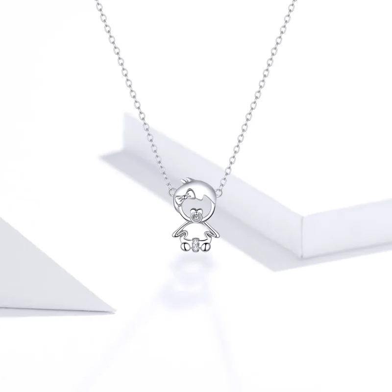 (image for) Pandora Style Silver Baby Necklace - SCN368 - View 5