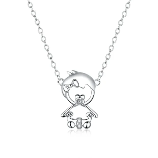 (image for) Pandora Style Silver Baby Necklace - SCN368