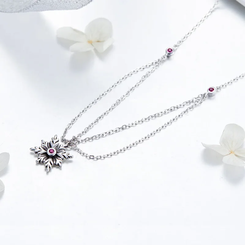 (image for) Pandora Style Silver Baroque Flower Necklace - SCN320 - View 2