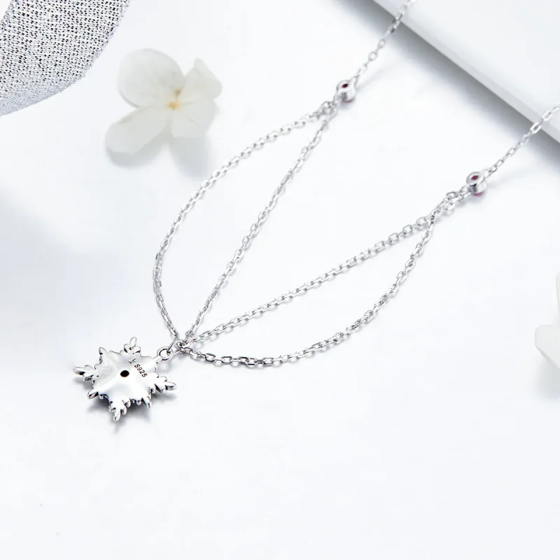 (image for) Pandora Style Silver Baroque Flower Necklace - SCN320 - View 3