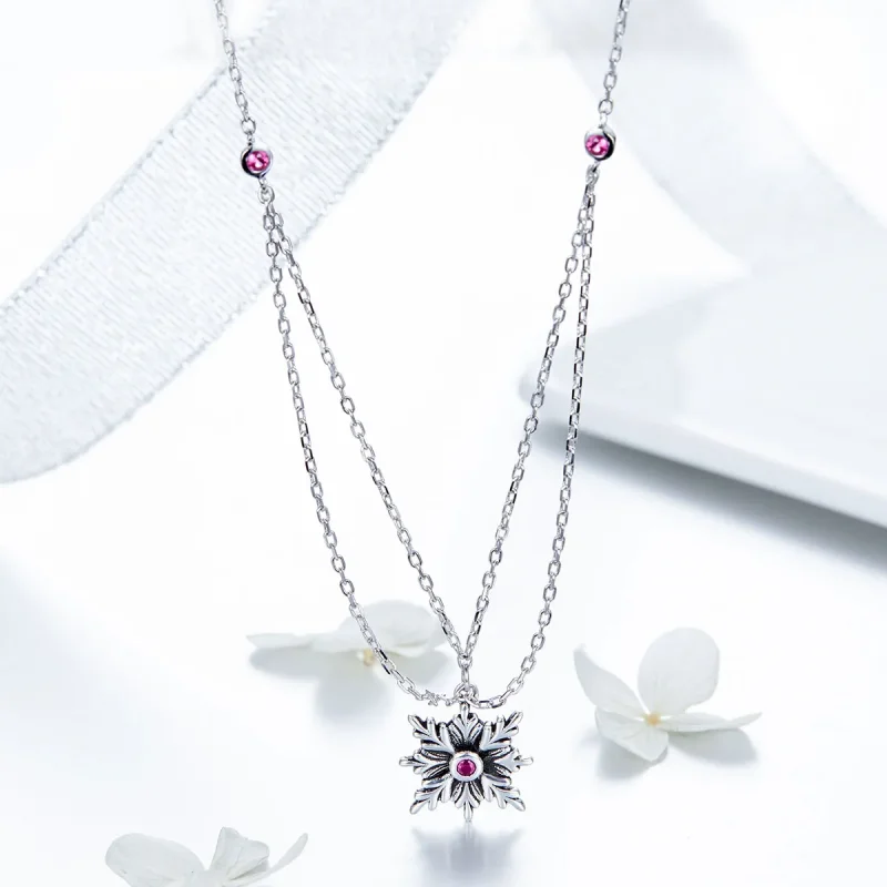 (image for) Pandora Style Silver Baroque Flower Necklace - SCN320 - View 5