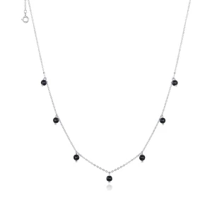 (image for) Pandora Style Silver Black Crystal Necklace - SCN392
