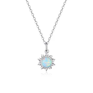 (image for) Pandora Style Silver Blue Sun Necklace - SCN399