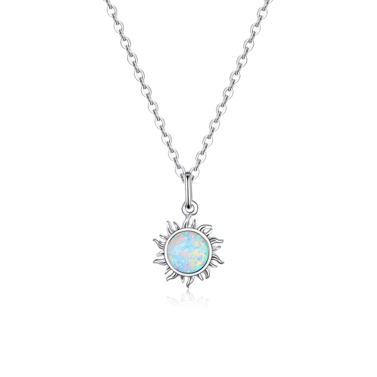 (image for) Pandora Style Silver Blue Sun Necklace - SCN399