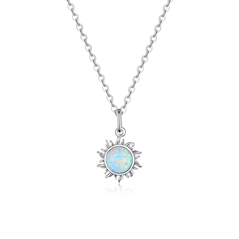 (image for) Pandora Style Silver Blue Sun Necklace - SCN399