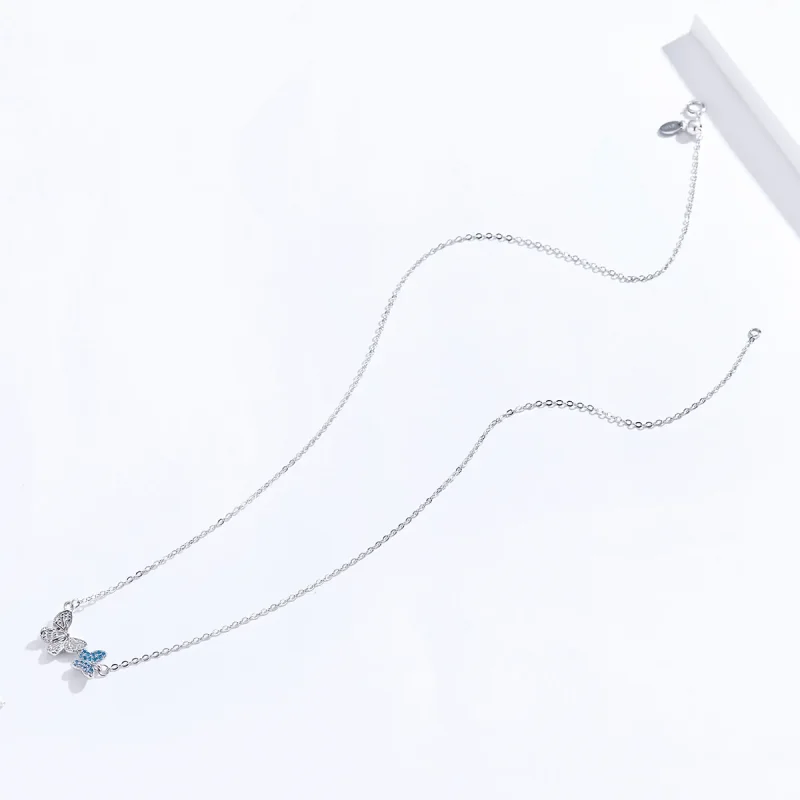 (image for) Pandora Style Silver Butterfly Necklace - SCN384 - View 4