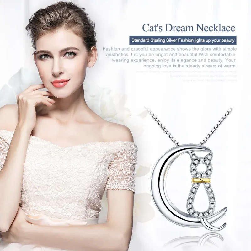 (image for) Pandora Style Silver Cat Dream Necklace - SCN122 - View 2