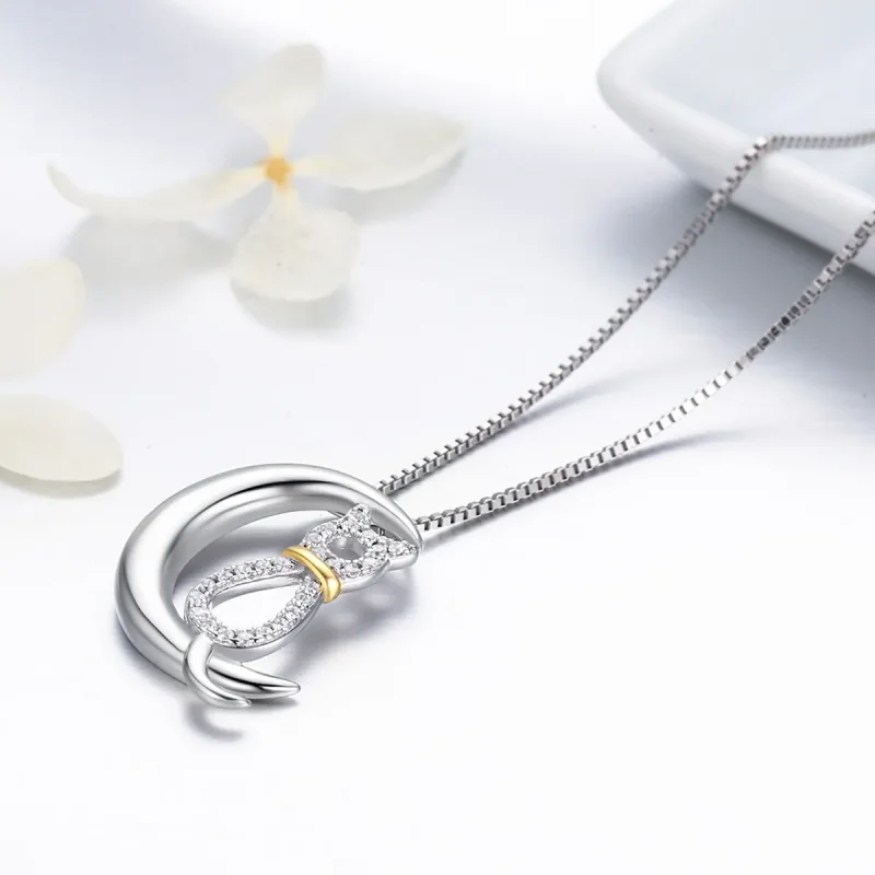 (image for) Pandora Style Silver Cat Dream Necklace - SCN122 - View 6