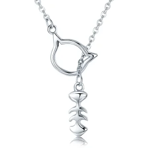 (image for) Pandora Style Silver Cat Story Necklace - SCN111