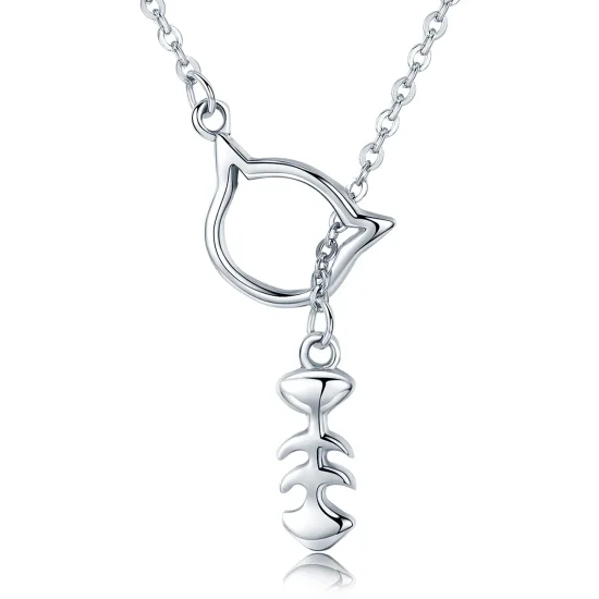 (image for) Pandora Style Silver Cat Story Necklace - SCN111