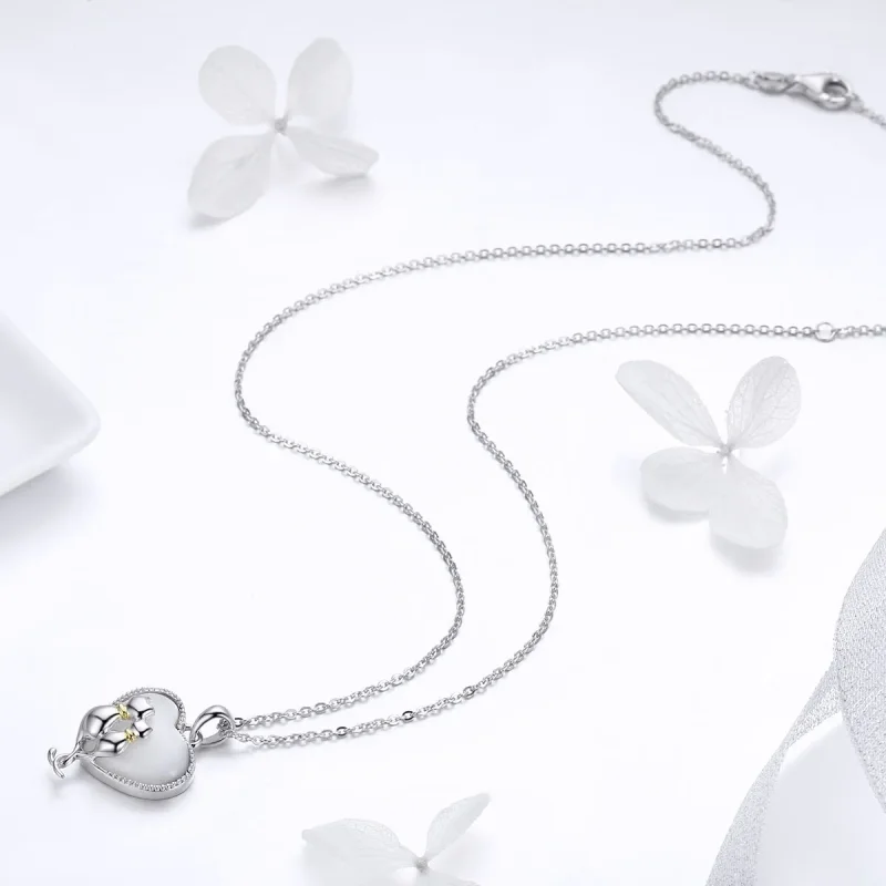 (image for) Pandora Style Silver Cats Couple Necklace - SCN297 - View 5
