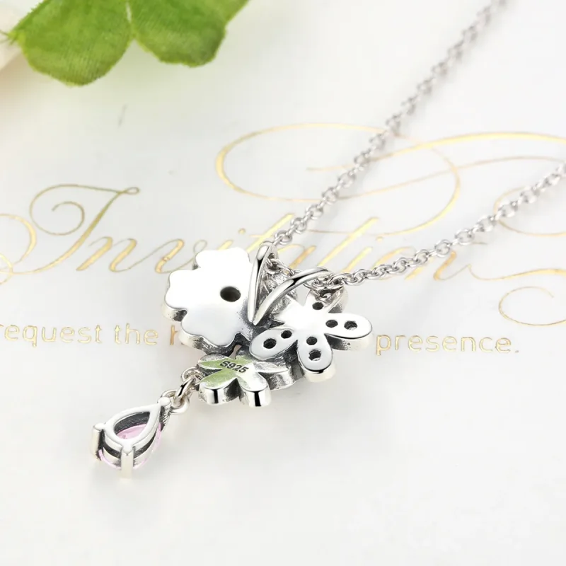 (image for) Pandora Style Silver Cherry Blossom Necklace - SCN046 - View 4