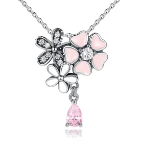 (image for) Pandora Style Silver Cherry Blossom Necklace - SCN046