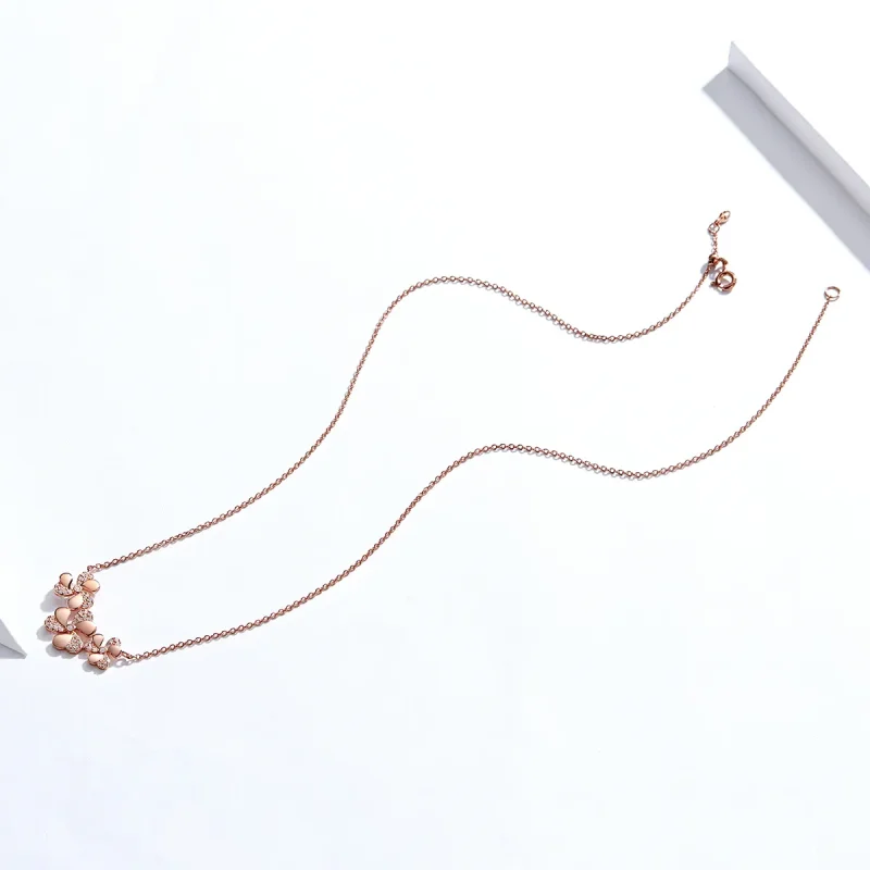 (image for) Pandora Style Silver Clover Necklace - SCN375 - View 4
