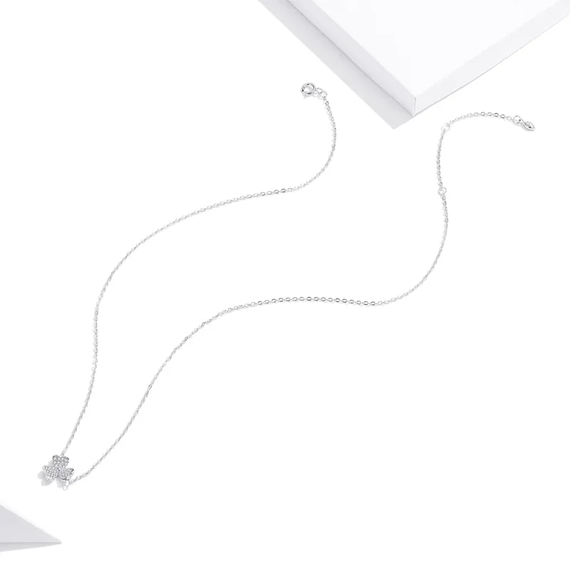 (image for) Pandora Style Silver Clover Necklace - SCN401 - View 4