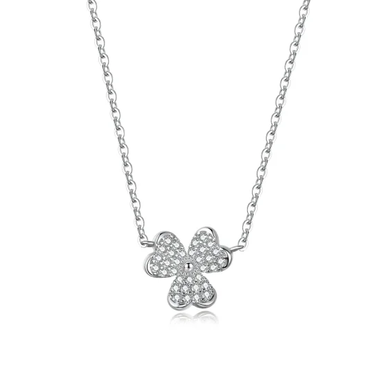 (image for) Pandora Style Silver Clover Necklace - SCN401