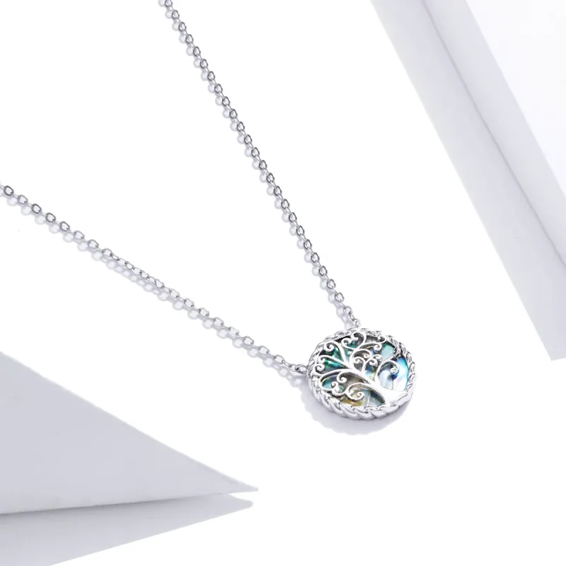 (image for) Pandora Style Silver Colorful Tree of Life Pendant Necklace - SCN433 - View 2