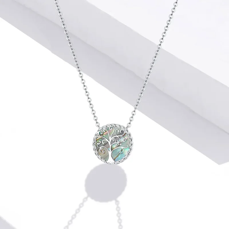 (image for) Pandora Style Silver Colorful Tree of Life Pendant Necklace - SCN433 - View 5