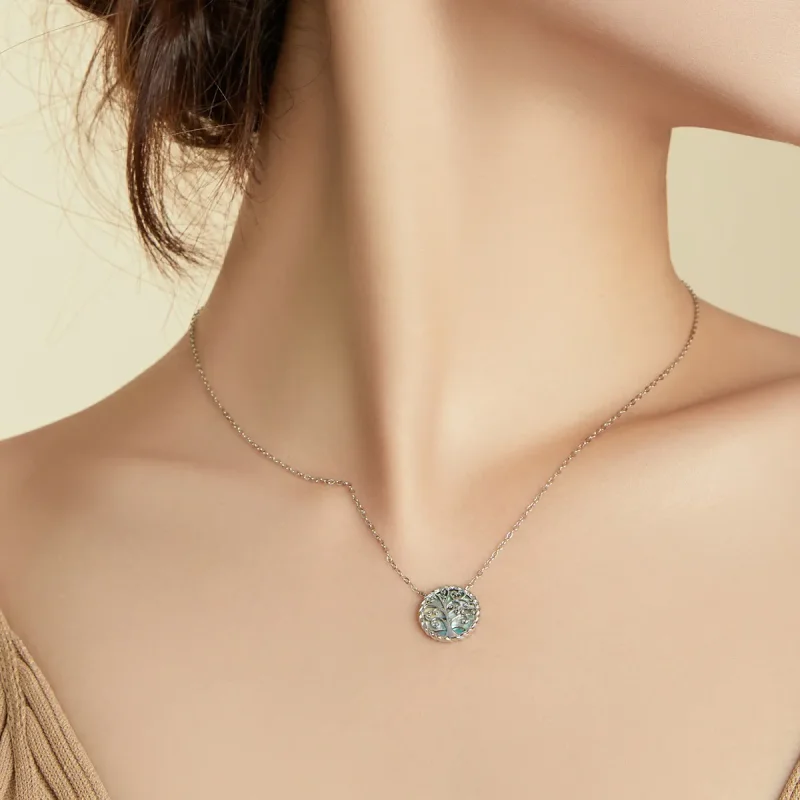(image for) Pandora Style Silver Colorful Tree of Life Pendant Necklace - SCN433 - View 8