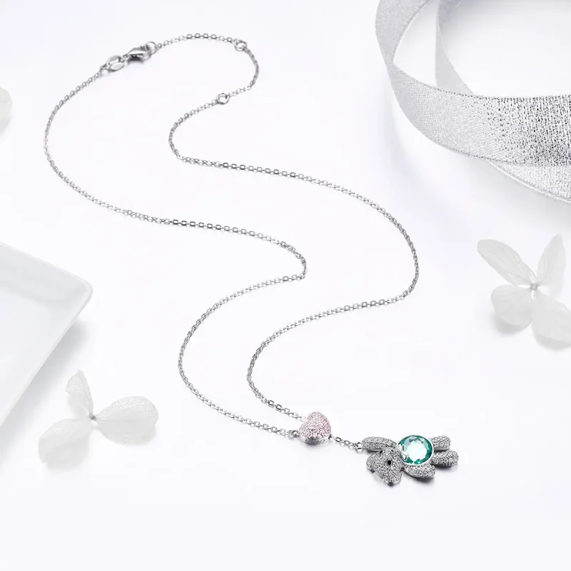 (image for) Pandora Style Silver Cute Bear Necklace - SCN271 - View 4