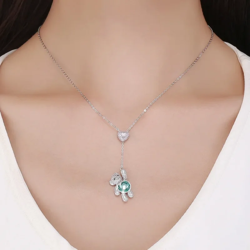(image for) Pandora Style Silver Cute Bear Necklace - SCN271 - View 5