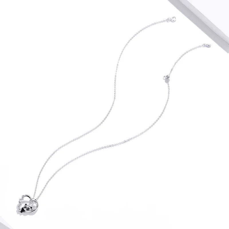 (image for) Pandora Style Silver Cute Little Panda Pendant Necklace - SCN453 - View 4