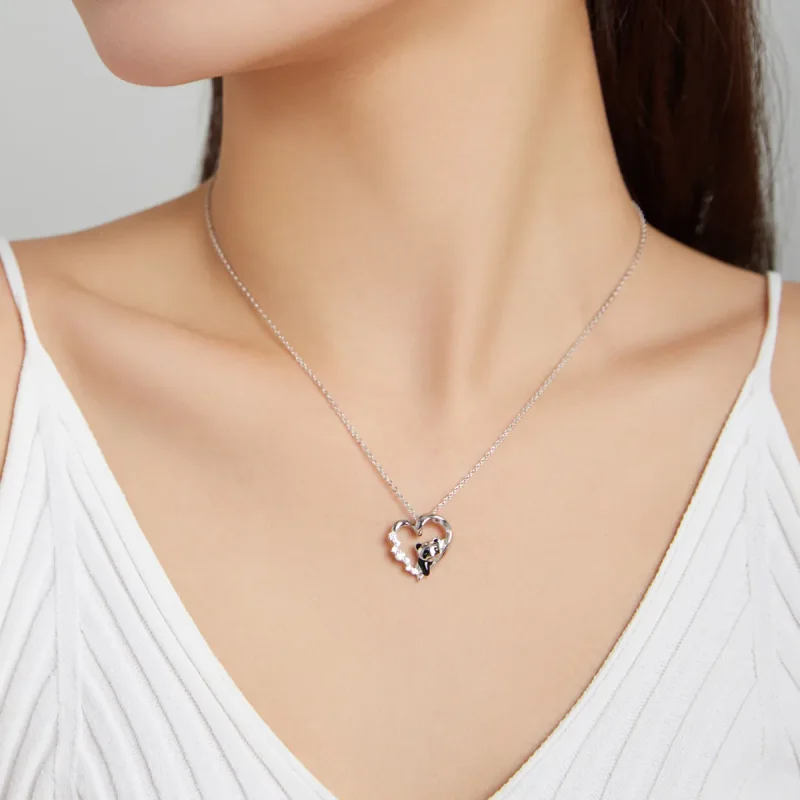 (image for) Pandora Style Silver Cute Little Panda Pendant Necklace - SCN453 - View 7