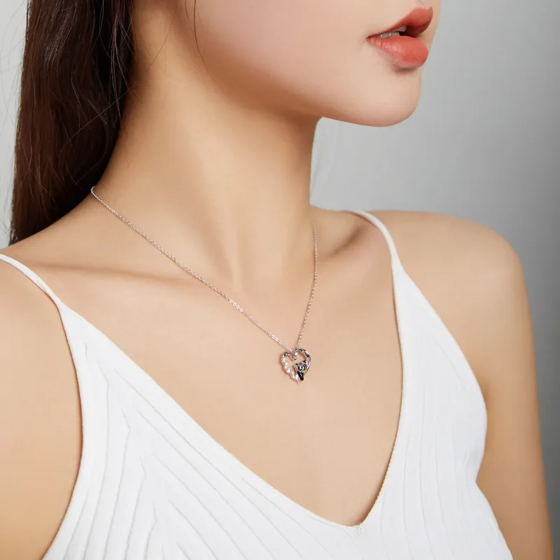 (image for) Pandora Style Silver Cute Little Panda Pendant Necklace - SCN453 - View 8
