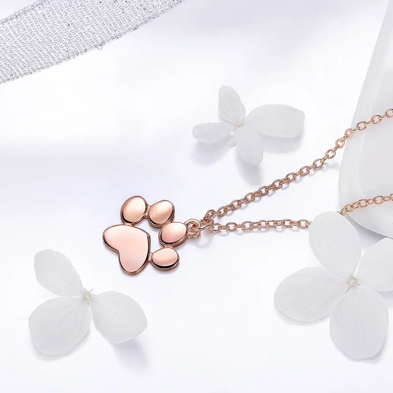 (image for) Pandora Style Silver Cute Paw Necklace - SCN275-3 - View 2