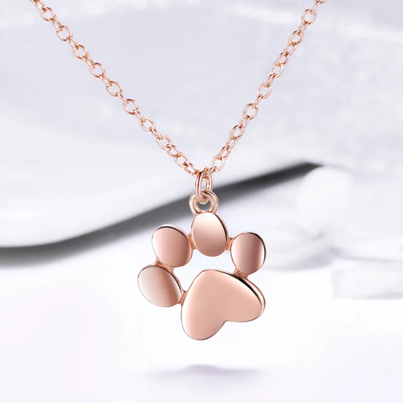 (image for) Pandora Style Silver Cute Paw Necklace - SCN275-3 - View 4