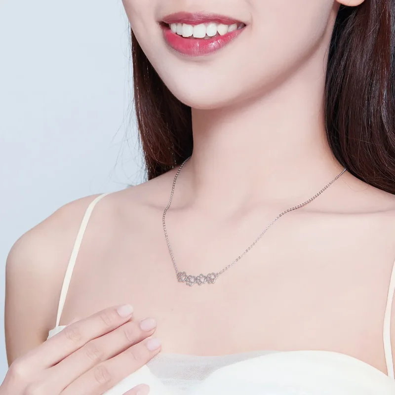(image for) Pandora Style Silver Cute Paw Necklace - SCN346 - View 6