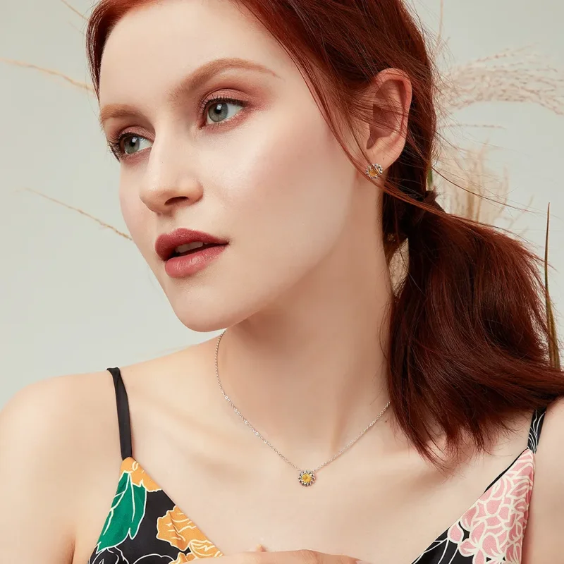 (image for) Pandora Style Silver Daisy Necklace - SCN184-A - View 4