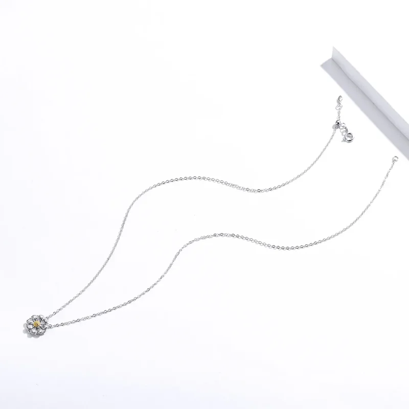(image for) Pandora Style Silver Daisy Necklace - SCN370 - View 2
