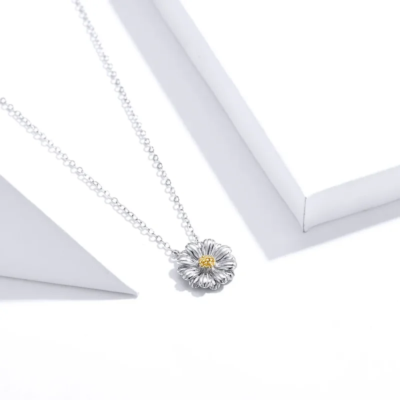 (image for) Pandora Style Silver Daisy Necklace - SCN370 - View 3