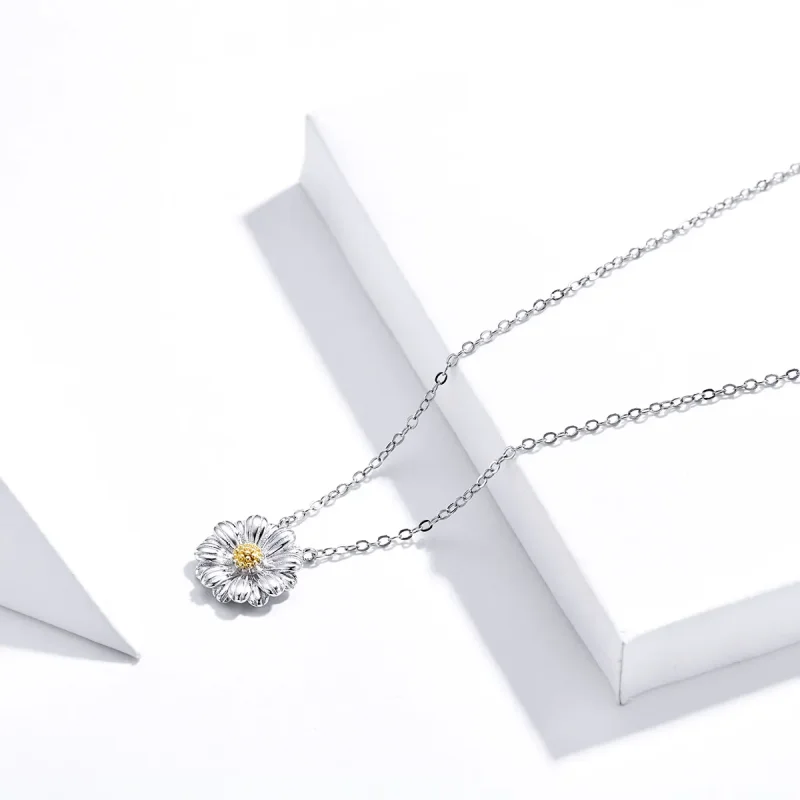 (image for) Pandora Style Silver Daisy Necklace - SCN370 - View 4