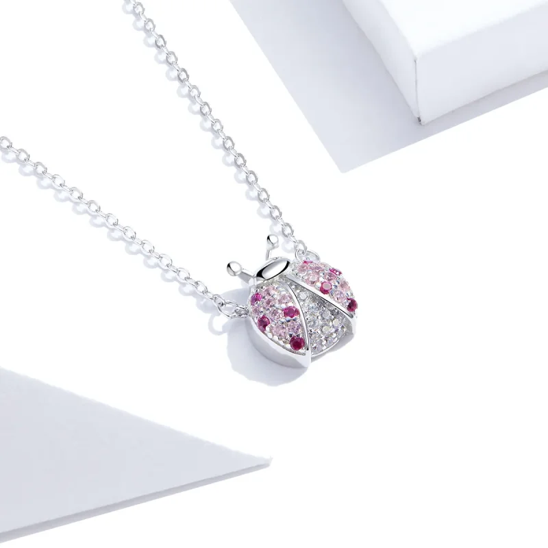 (image for) Pandora Style Silver Dazzling Ladybug Necklace - SCN400 - View 2