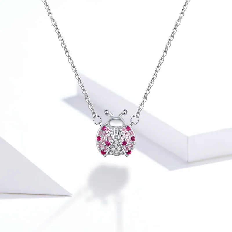 (image for) Pandora Style Silver Dazzling Ladybug Necklace - SCN400 - View 5