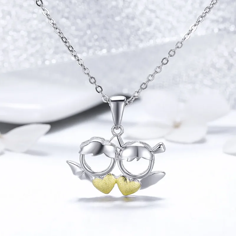 (image for) Pandora Style Silver Devil Loves Angel Necklace - SCN284 - View 2