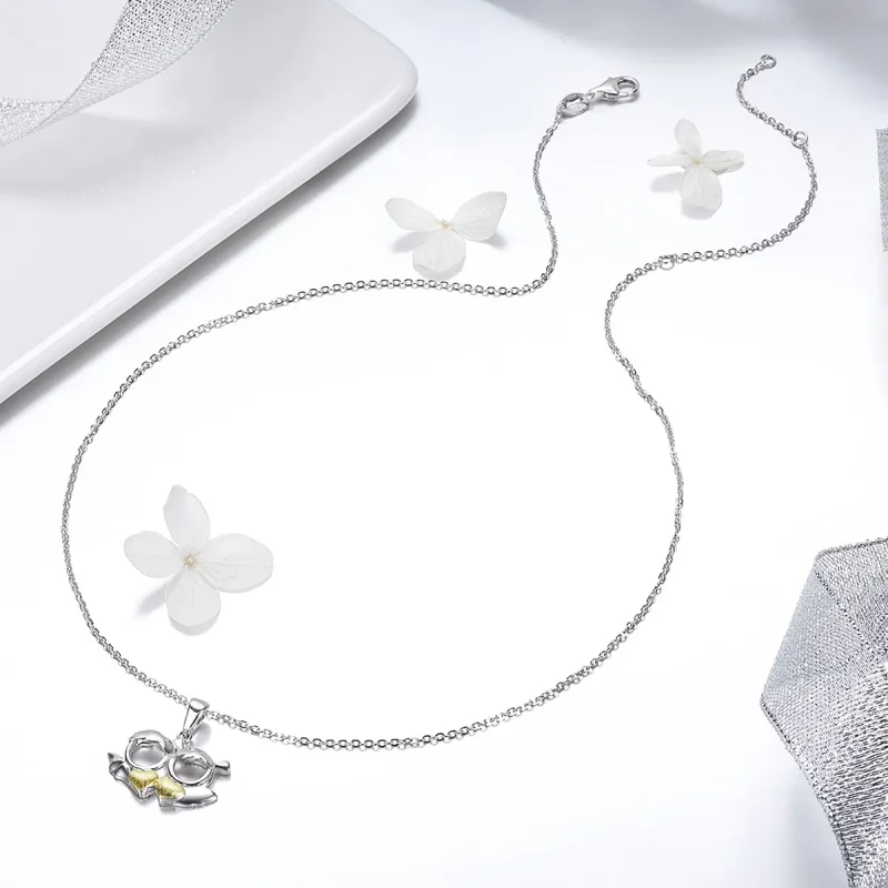 (image for) Pandora Style Silver Devil Loves Angel Necklace - SCN284 - View 4