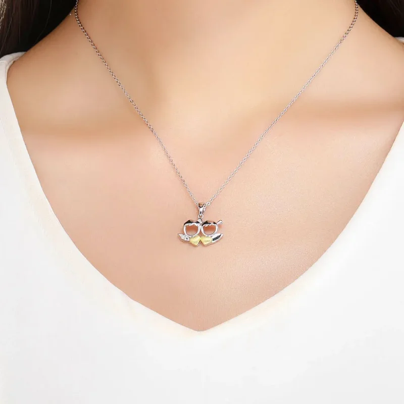 (image for) Pandora Style Silver Devil Loves Angel Necklace - SCN284 - View 6