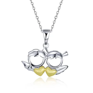 Pandora Style Silver Devil Loves Angel Necklace - SCN284 (image for) Pandora Style Silver Devil Loves Angel Necklace - SCN284